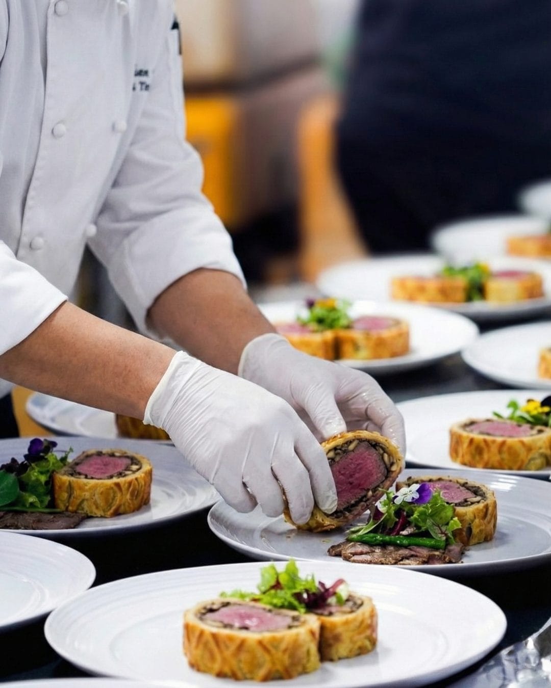 A caterer preparinng main meals in Bali