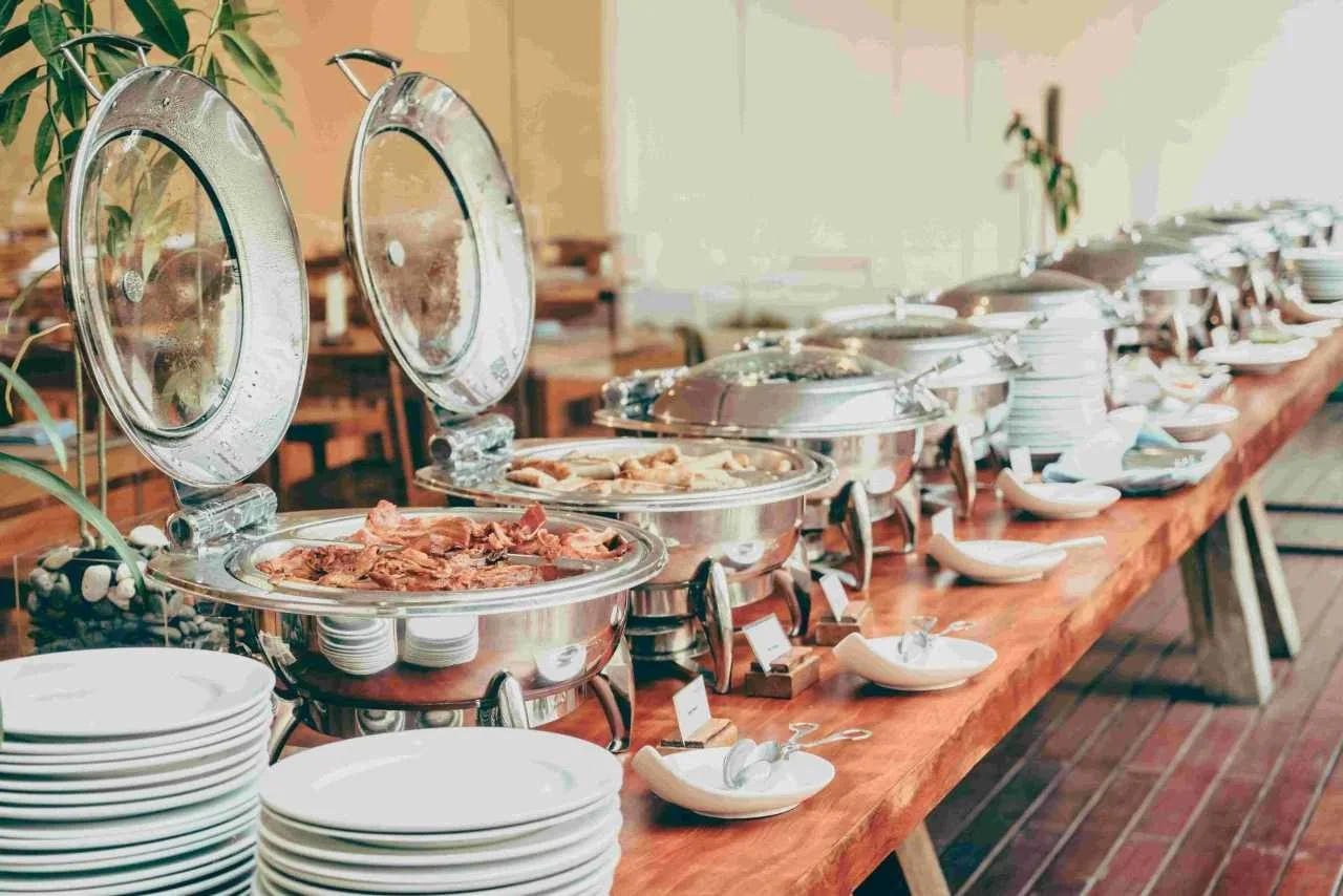 Buffet style catering at a Bali Wedding