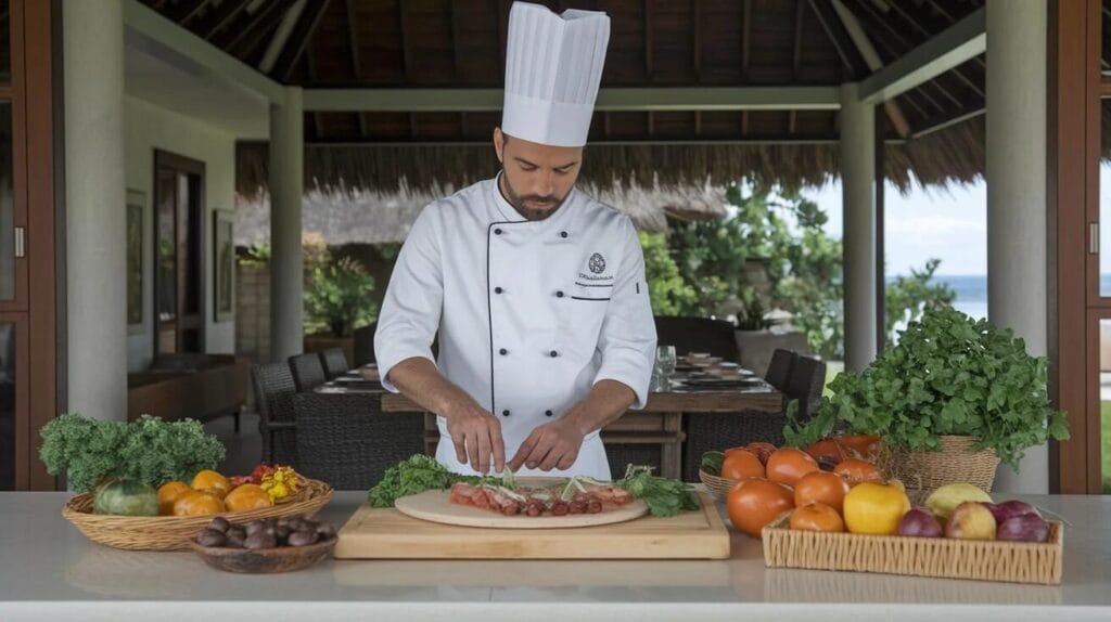 A personal chef preparing a meal