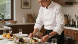 A private chef preparing a meal
