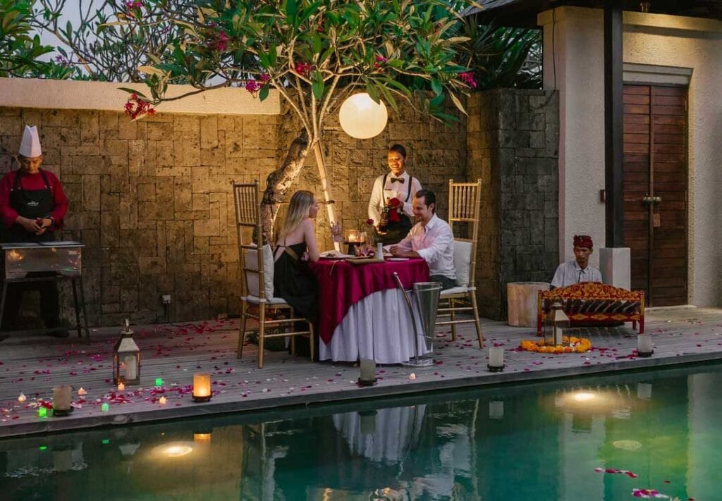 A private chef catering to two guests at a private villa in Bali