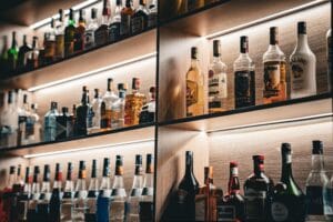 A bar with a range of spirits
