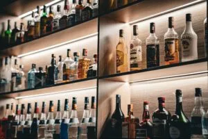 A bar with a range of spirits