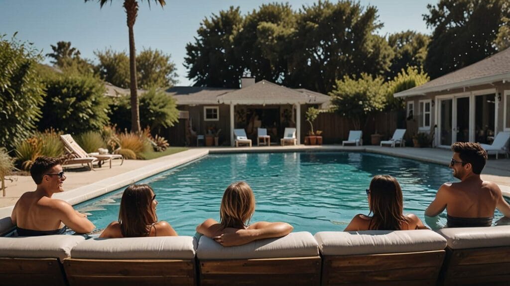 Guests enjoying a private pool villa in Bali